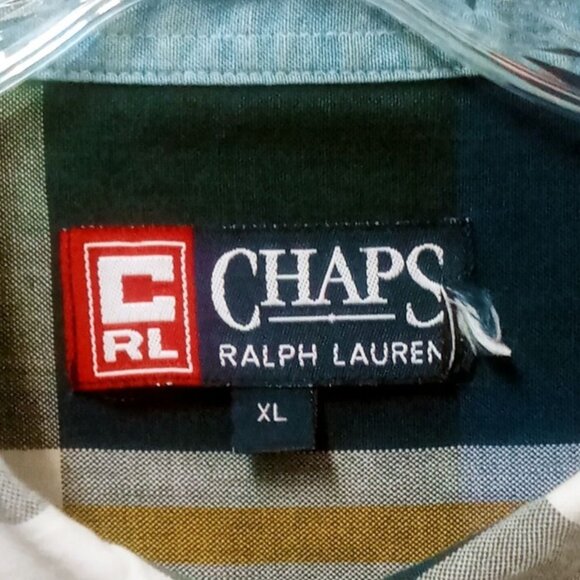 Vintage Chaps Ralph Lauren Men's Shirt XL Plaid ButtonDown CRL Crown Crest Logo - Picture 4 of 11